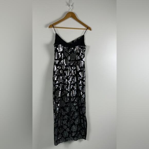 Club Monaco Silk Jacquard Slip Midi Dress Size 0 - Picture 7 of 12